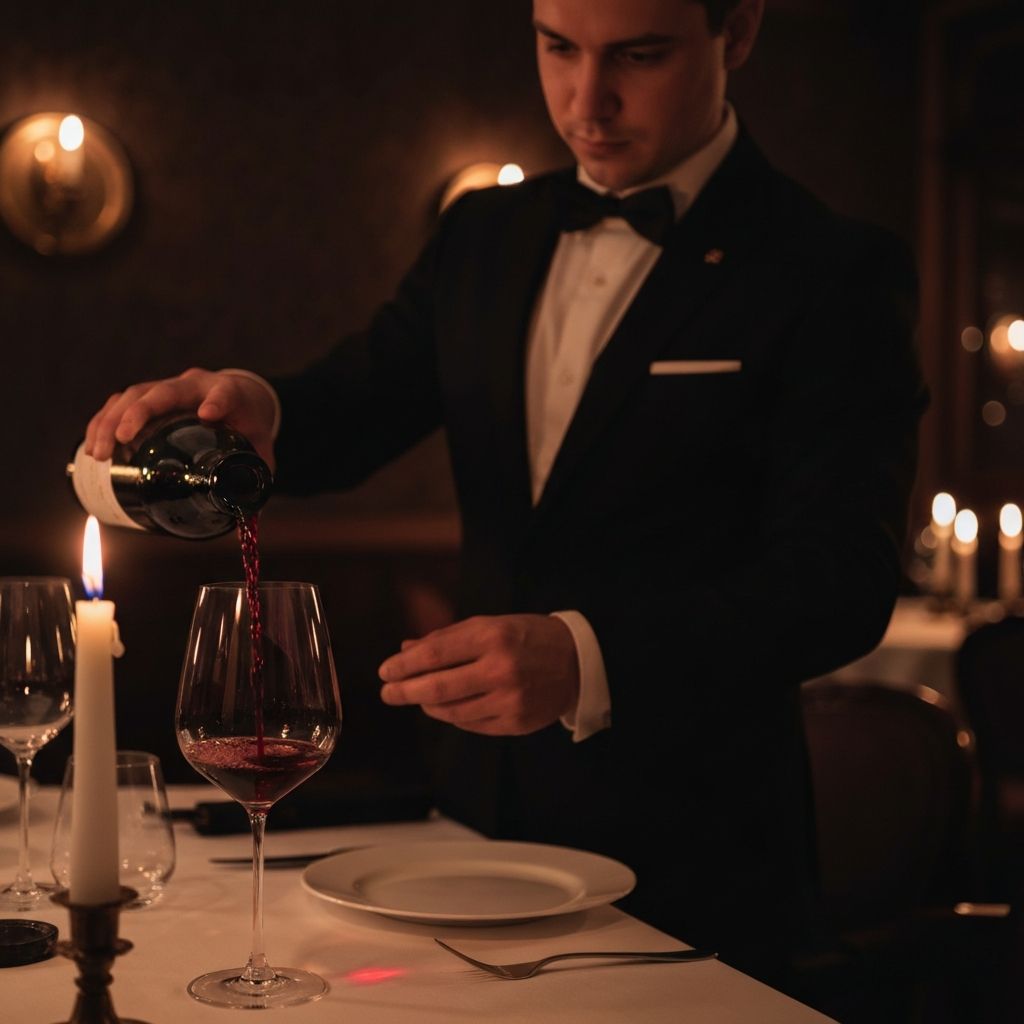 Elegant restaurant wine service